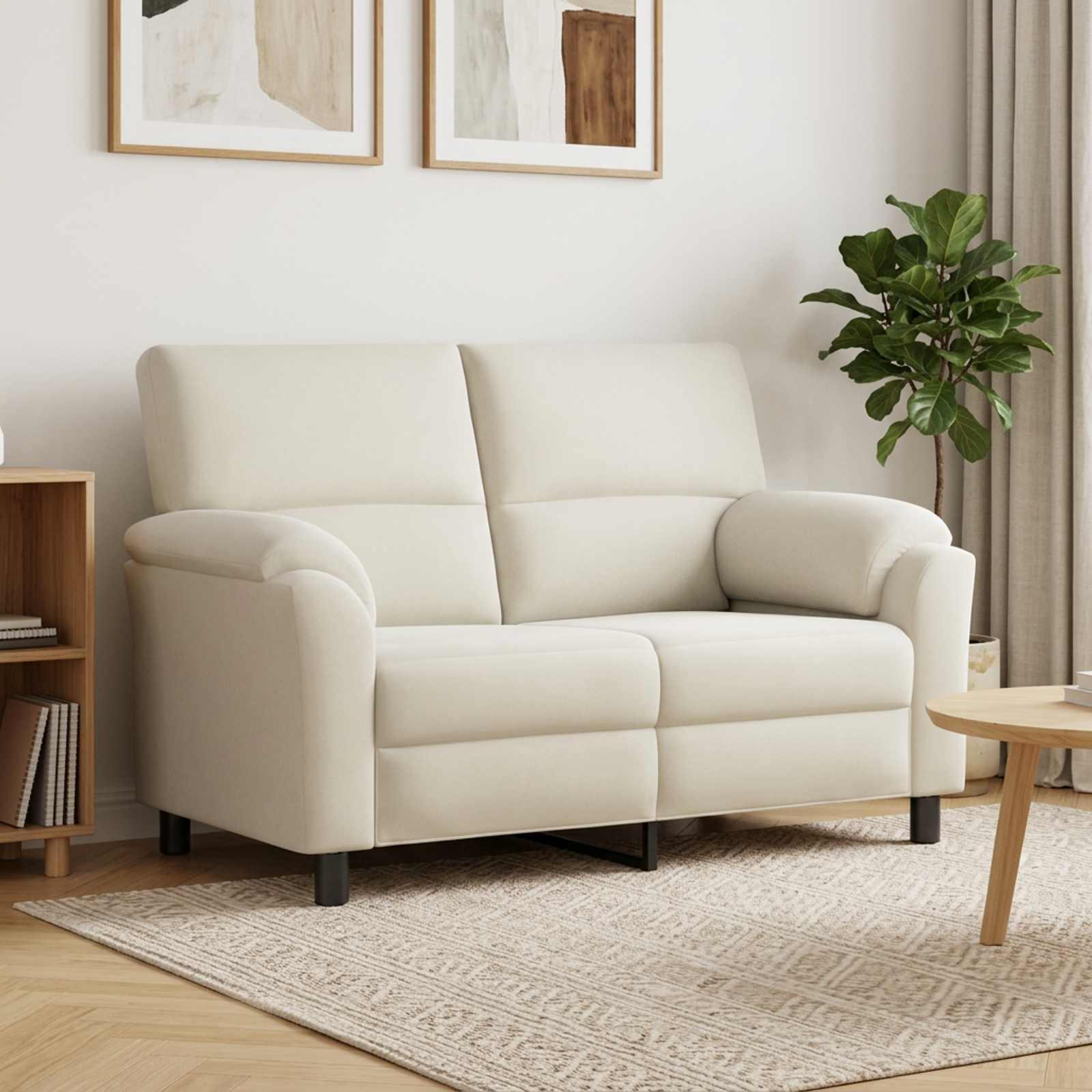 2-personers sofa i fløjl - cremefarvet 154 x 85 x 93 cm
