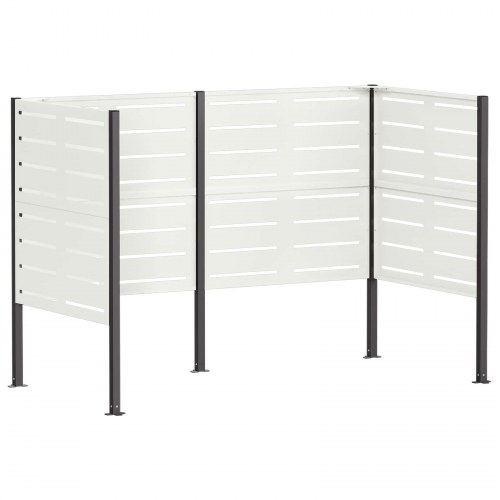 Affaldsbeholderskjuler i stål 167 x 85 x 113 cm - hvid