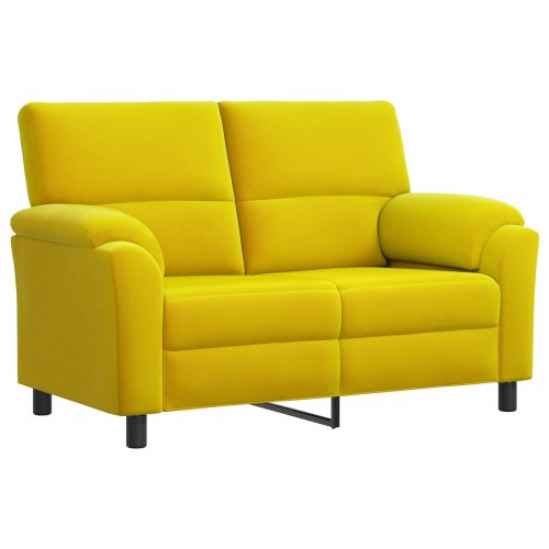2-personers sofa i gul fløjl - 154 x 85 x 93 cm