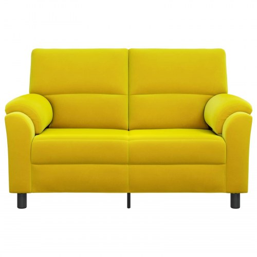2-personers sofa i gul fløjl - 154 x 85 x 93 cm