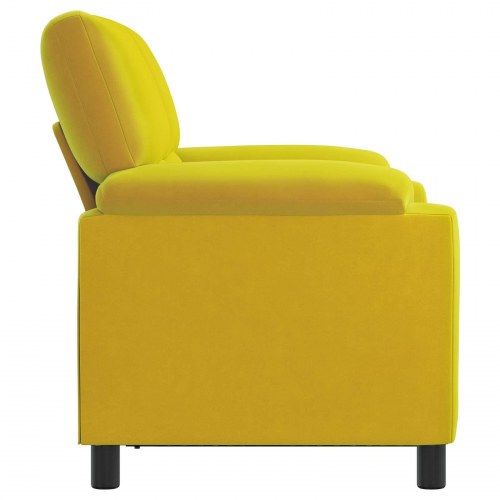 2-personers sofa i gul fløjl - 154 x 85 x 93 cm