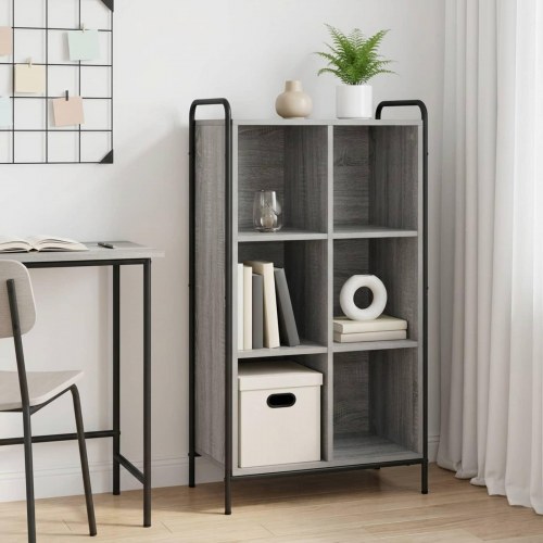 Bogskab 57 x 33 x 111 cm - grå sonoma