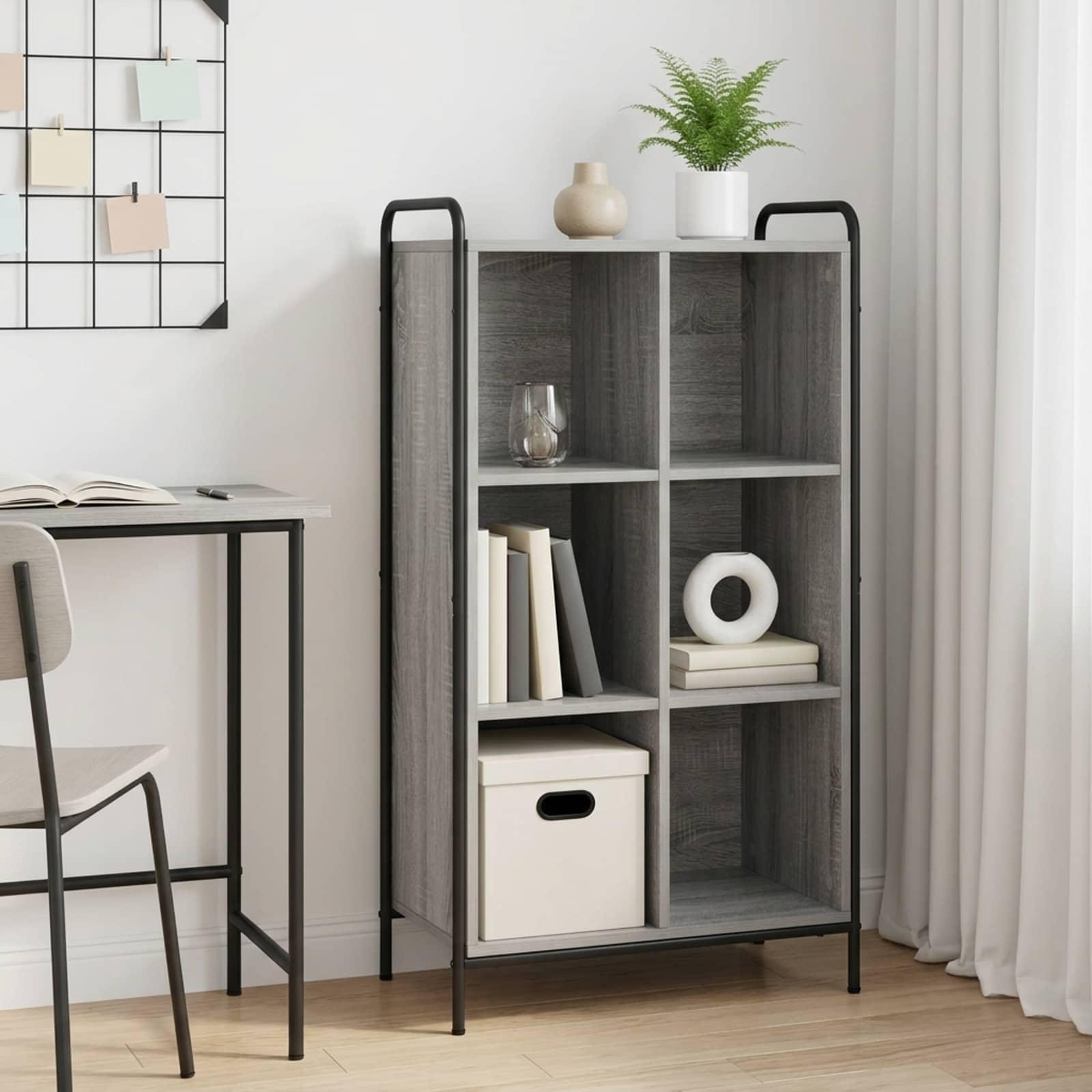 vidaXL Bogskab 57 x 33 x 111 cm Konstrueret træ Grå Sonoma
