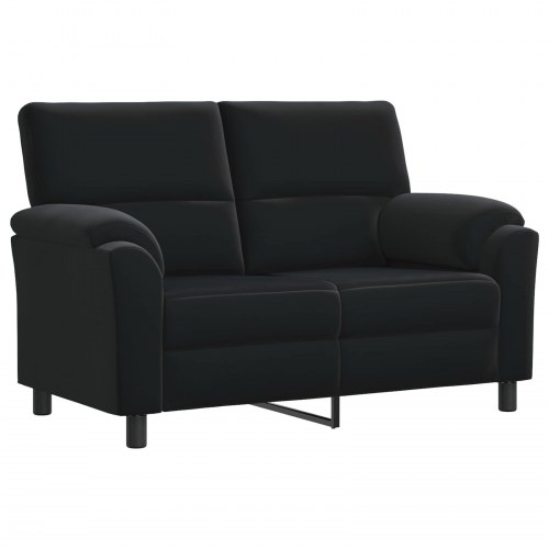 2-personers sofa i sort fløjl - 154 x 85 x 93 cm