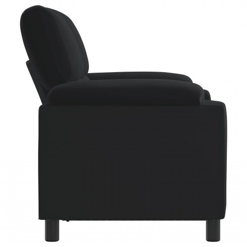 2-personers sofa i sort fløjl - 154 x 85 x 93 cm