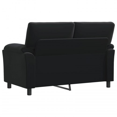 2-personers sofa i sort fløjl - 154 x 85 x 93 cm