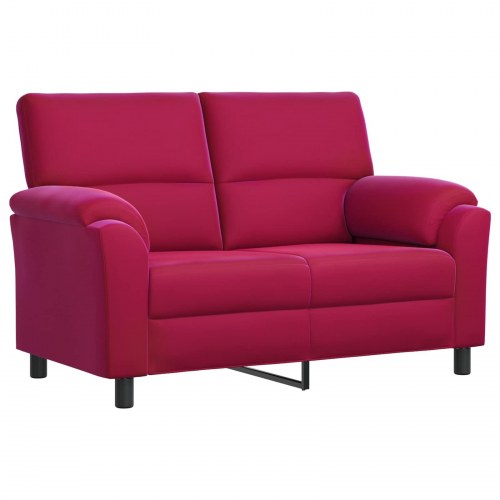 2-personers sofa i fløjl - vinrød, 154 x 85 x 93 cm