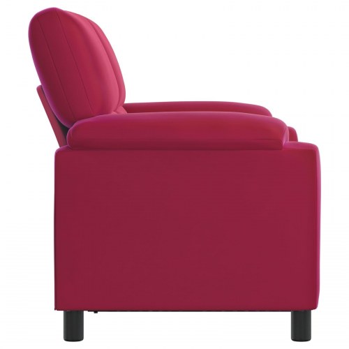 2-personers sofa i fløjl - vinrød, 154 x 85 x 93 cm