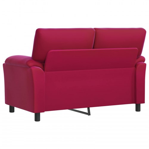 2-personers sofa i fløjl - vinrød, 154 x 85 x 93 cm