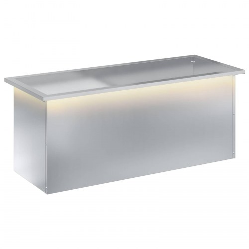 Plantekasse med LED - sølv, 40 x 100 x 40 cm