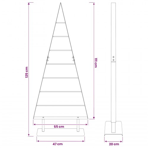 Metaljuletræ KUOPIO 125 cm - hvid