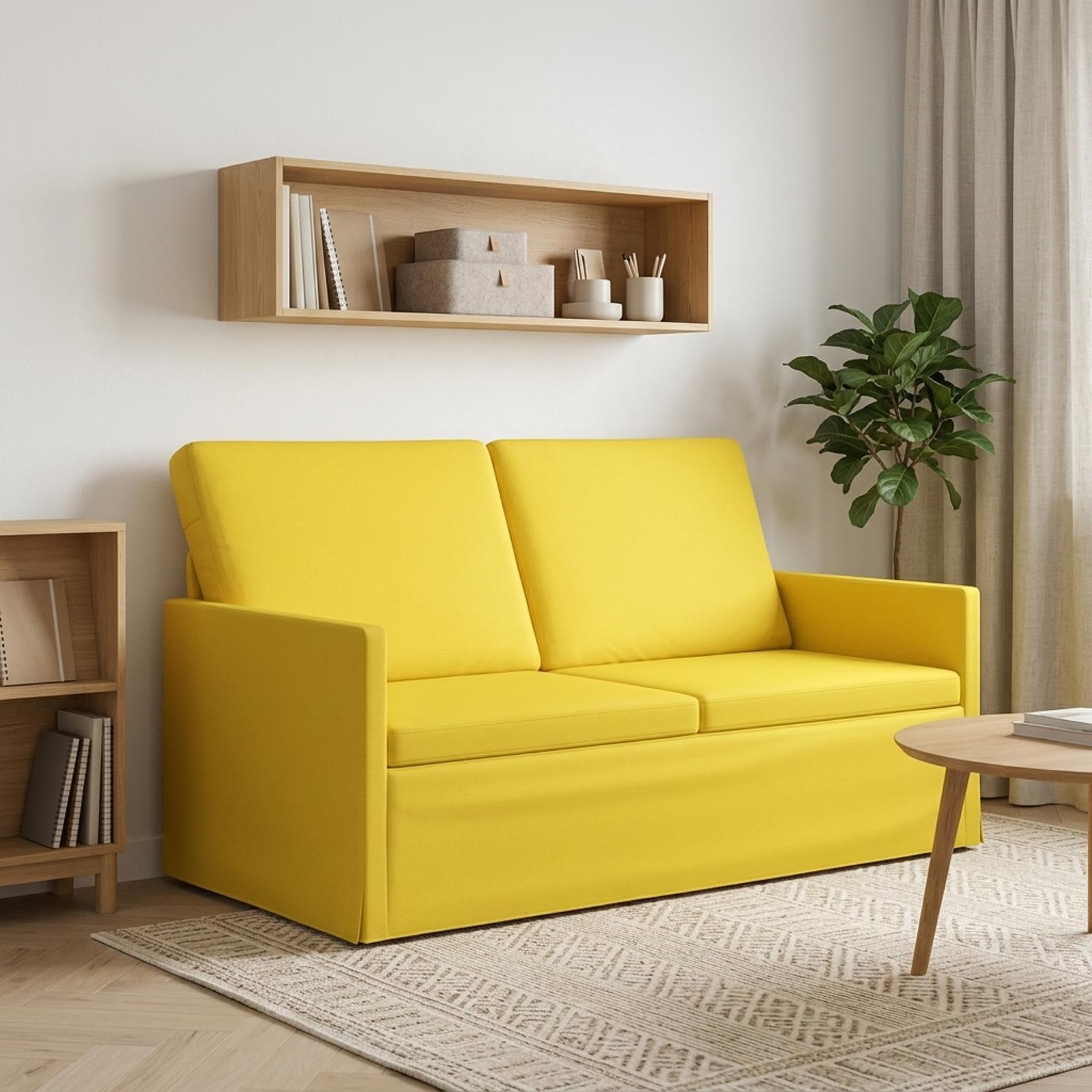 2-personers sofa lys gul 150 x 81 x 82 cm
