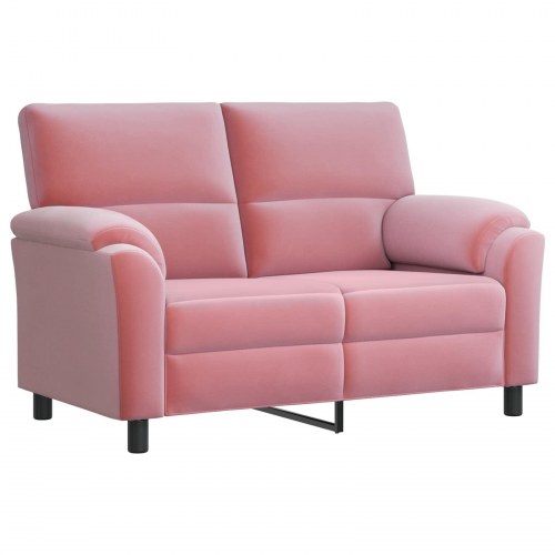 2-personers sofa i lyserød fløjl - 154 x 85 x 93 cm