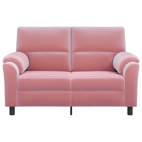 2-personers sofa i lyserød fløjl - 154 x 85 x 93 cm