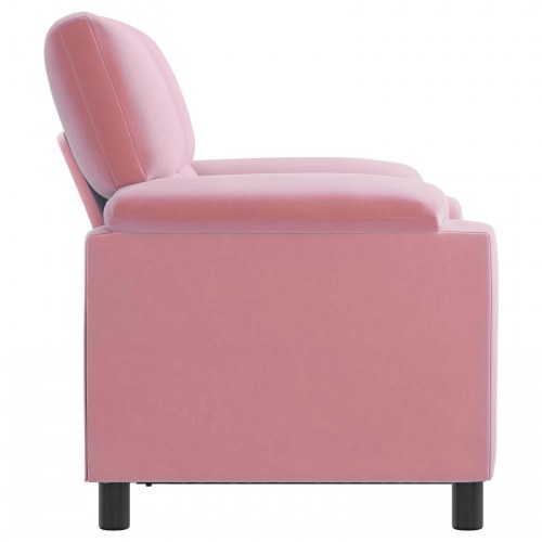 2-personers sofa i lyserød fløjl - 154 x 85 x 93 cm