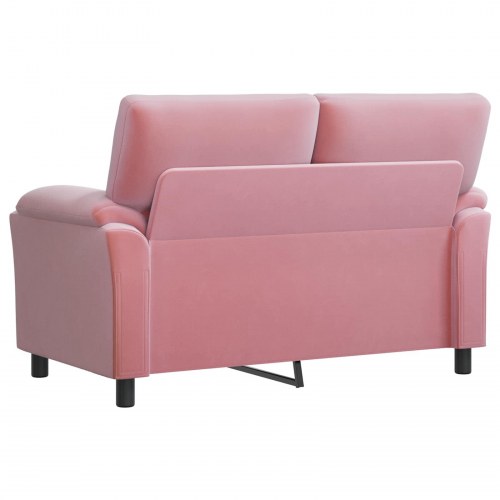 2-personers sofa i lyserød fløjl - 154 x 85 x 93 cm