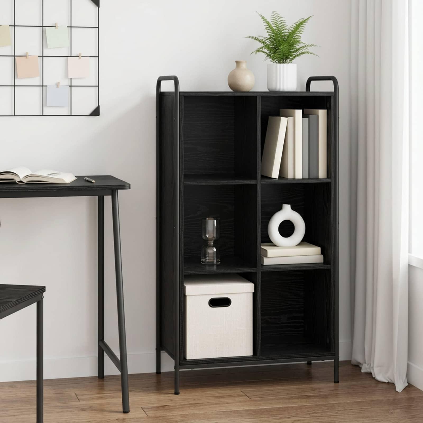 vidaXL Bogskab 57 x 33 x 111 cm Konstrueret træ Sort eg