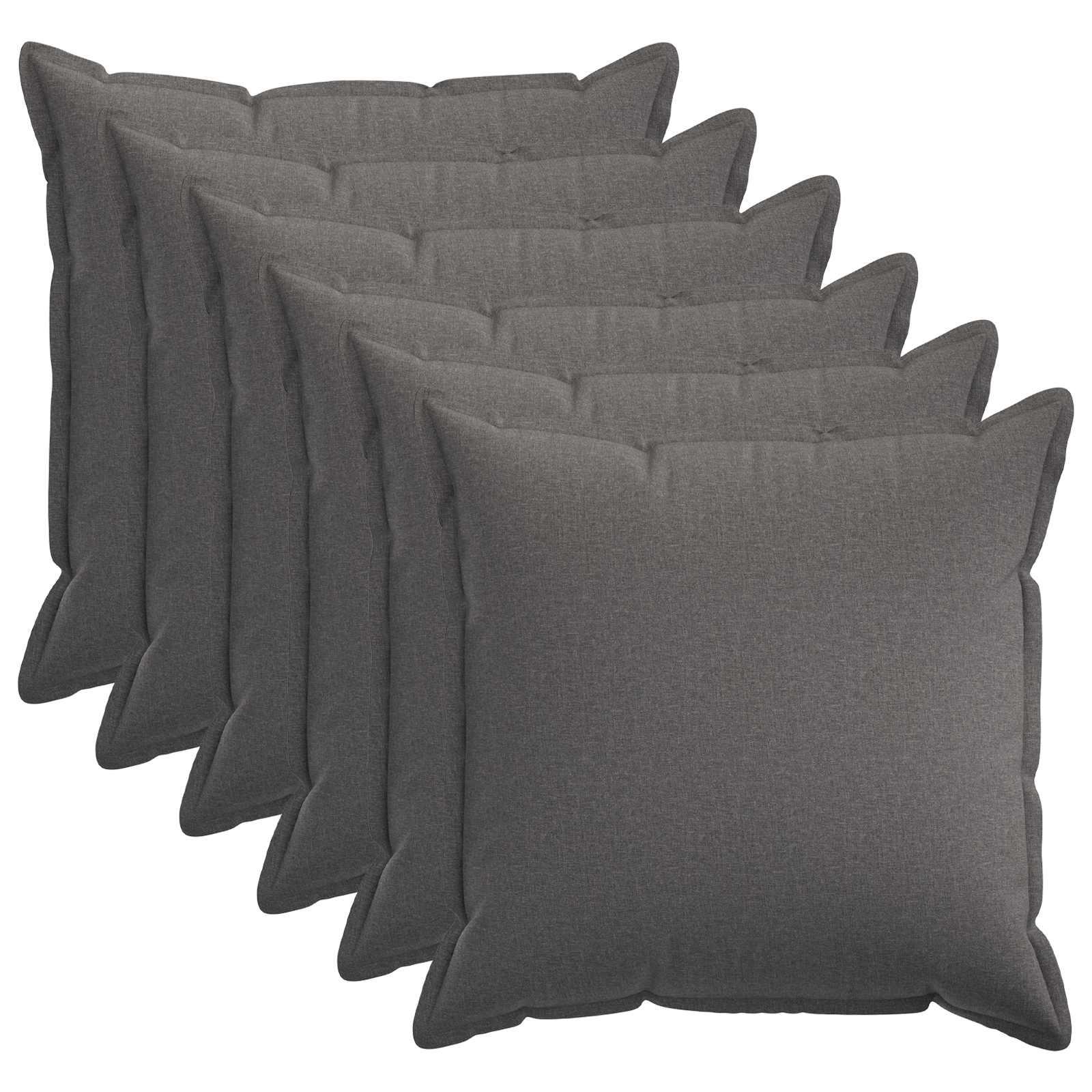 vidaXL Pudebetræk 6 stk. HOUTEN Lysegrå 55 x 55 cm Faux Linned