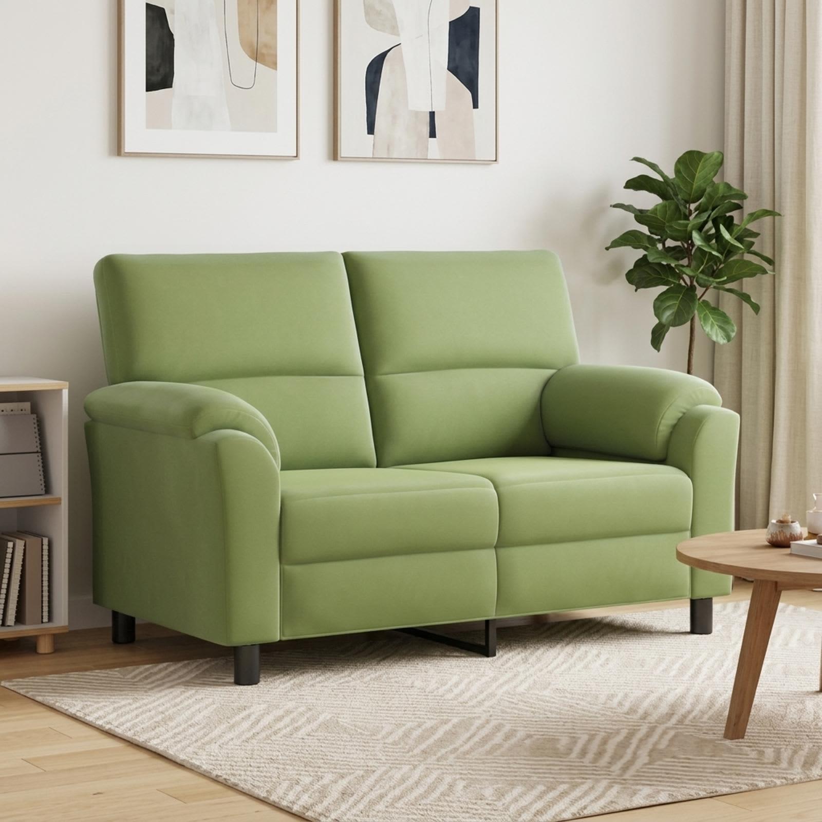 2-personers sofa i lys grøn fløjl - 154 x 85 x 93 cm