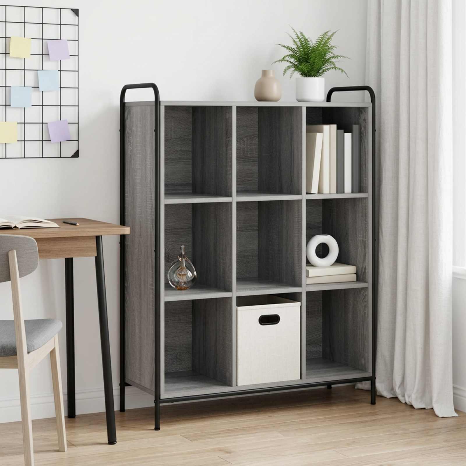 vidaXL Bogskab 57 x 33 x 111 cm Konstrueret træ Grå Sonoma