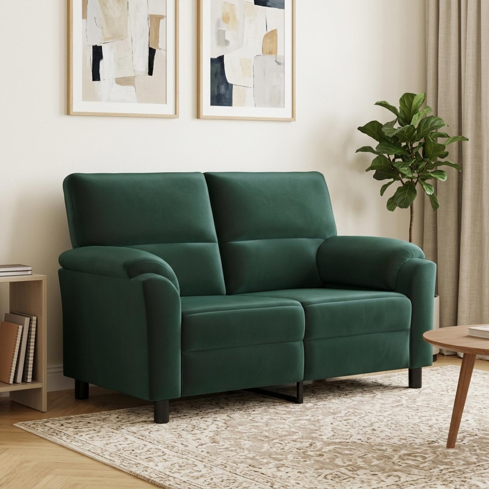 2-personers sofa i fløjl - mørkegrøn 154 x 85 x 93 cm