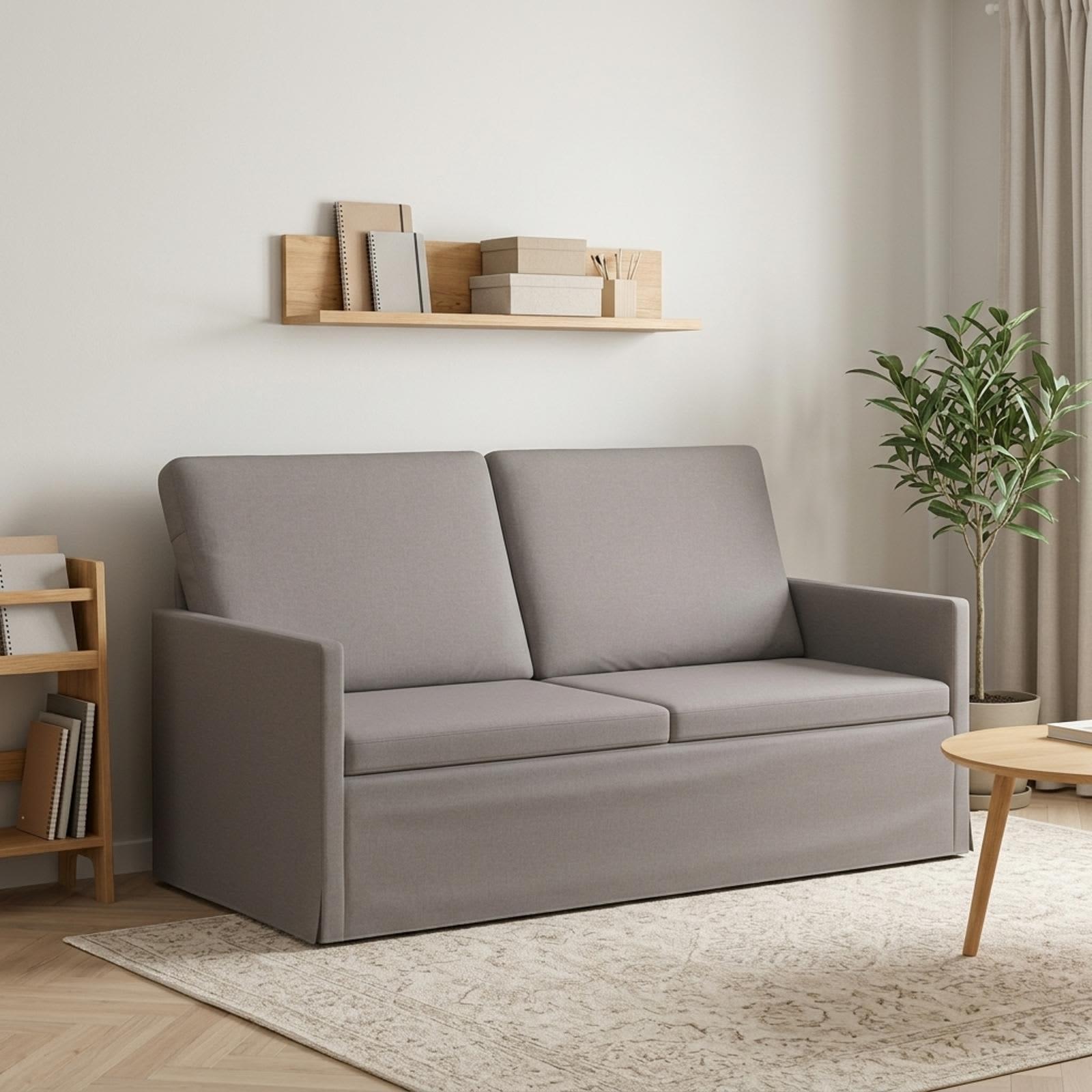 2-personers sofa i stof - gråbrun 150 x 81 x 82 cm