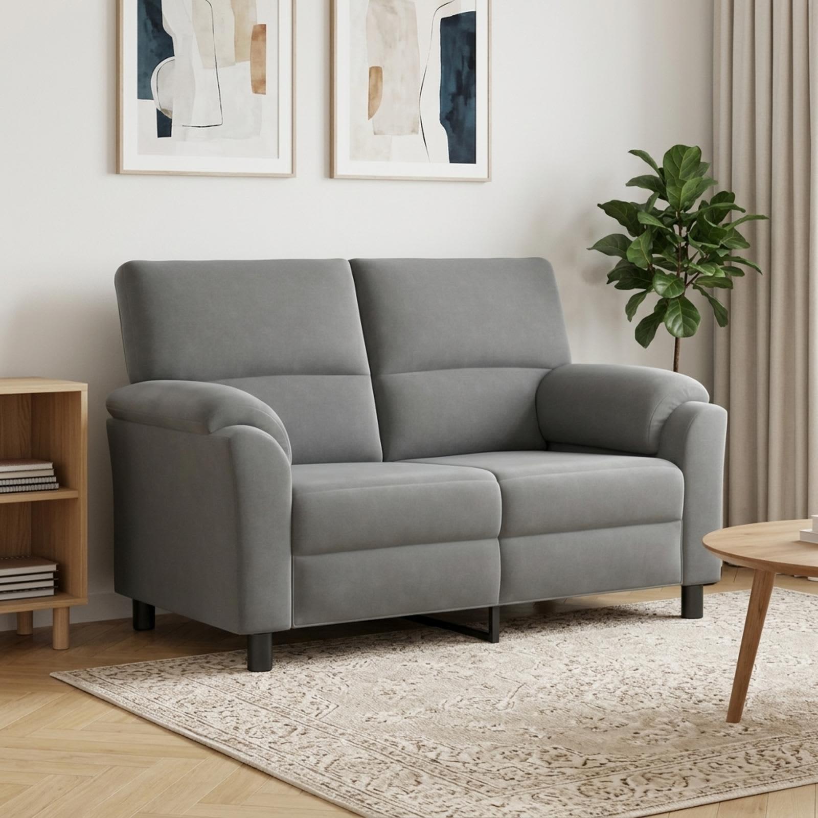 2-personers sofa i fløjl - mørkegrå, 154 x 85 x 93 cm