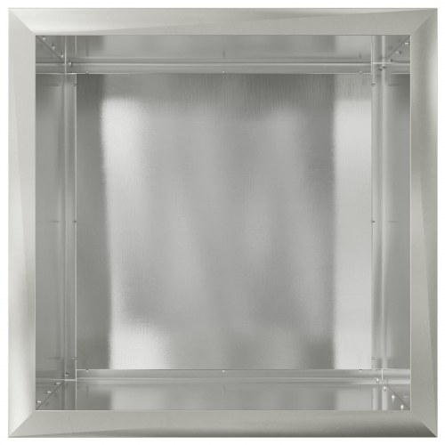 Plantekasse med LED i rustfrit stål - sølv 50 x 50 x 48 cm