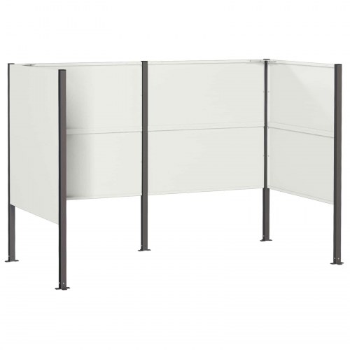 Affaldsbeholderskjuler i stål 167 x 85 x 113 cm - hvid