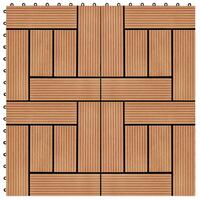 Terrassefliser 22 stk. 30 x 30 cm 2 m2 WPC teakfarve