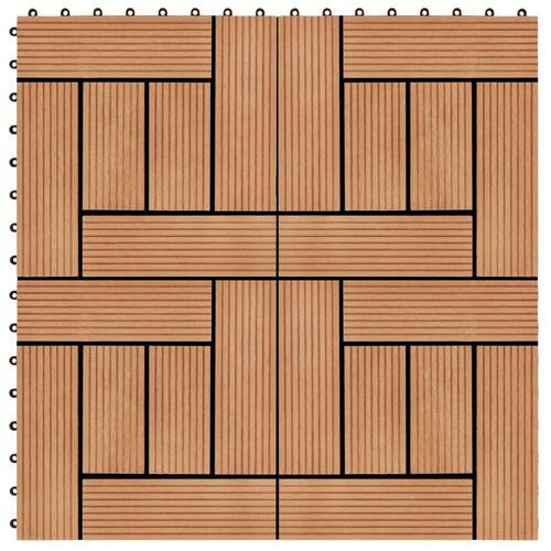 Terrassefliser 22 stk. 30 x 30 cm 2 m2 WPC teakfarve