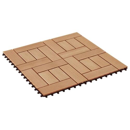 Terrassefliser 22 stk. 30 x 30 cm 2 m2 WPC teakfarve