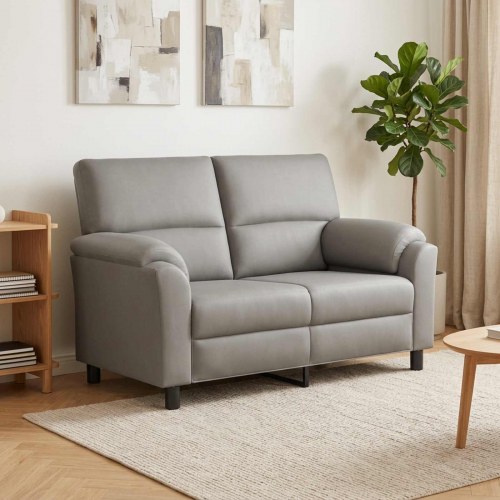 2-personers sofa i fløjl - lysegrå, 154 x 85 x 93 cm