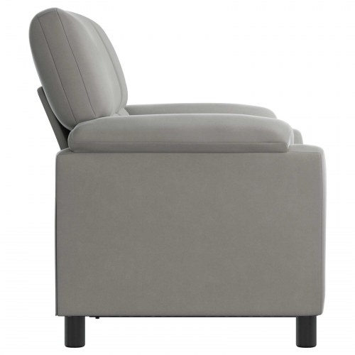 2-personers sofa i fløjl - lysegrå, 154 x 85 x 93 cm