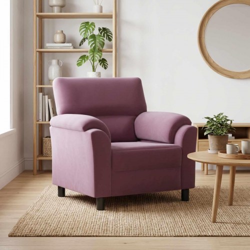 1-personers sofa i fløjl - lilla