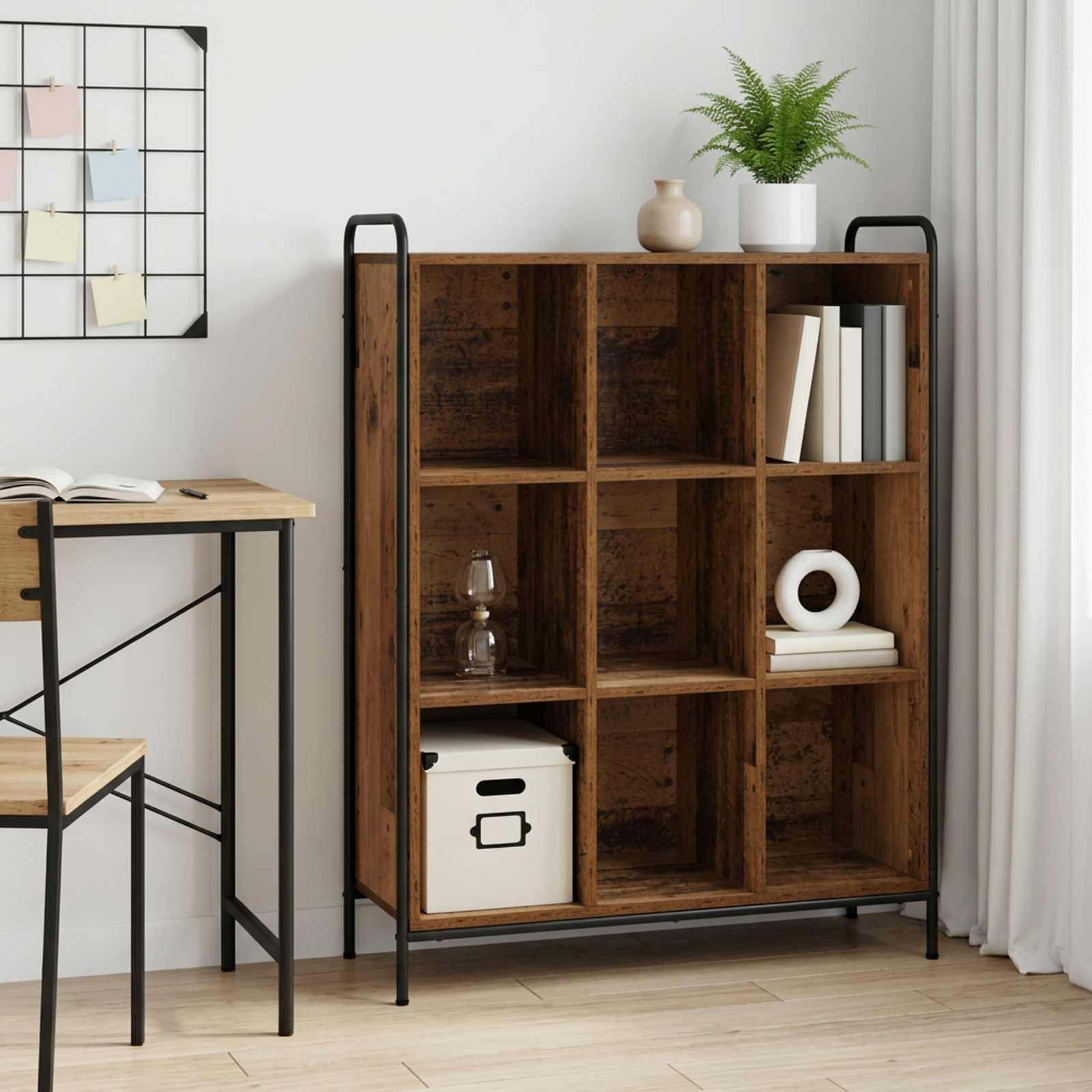 vidaXL Bogskab 57 x 33 x 111 cm Konstrueret træ Gammelt træ