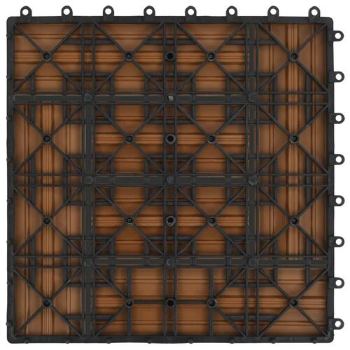 Terrassefliser 22 stk. 30 x 30 cm 2 m2 WPC teakfarve