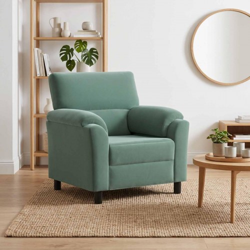 1-personers sofa i fløjl - havgrøn