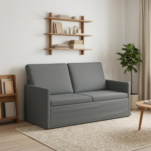 2-personers sofa i mørkegrå stof - 150 x 81 x 82 cm