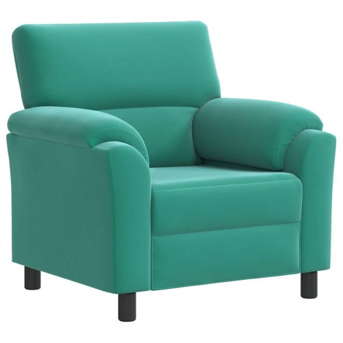 1-personers sofa i fløjl - turkis, 94 x 85 x 93 cm