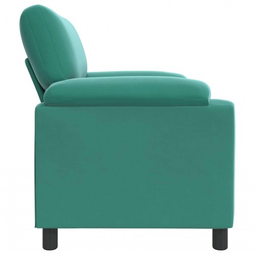 1-personers sofa i fløjl - turkis, 94 x 85 x 93 cm