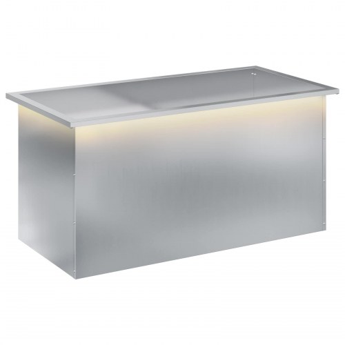 Plantekasse med LED - sølv 50 x 100 x 48 cm