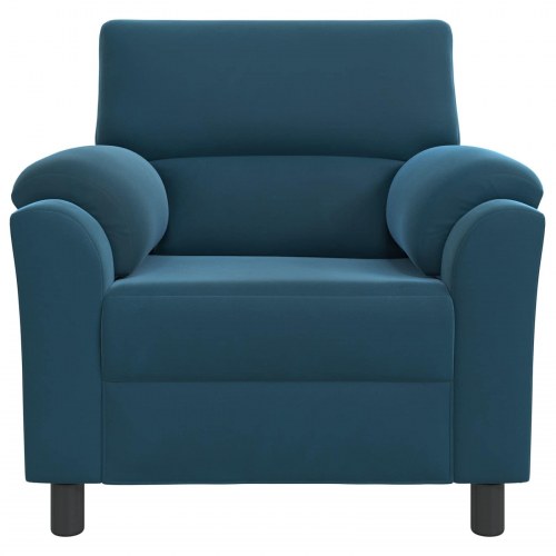 1-personers sofa i blå fløjl - 94 x 85 x 93 cm