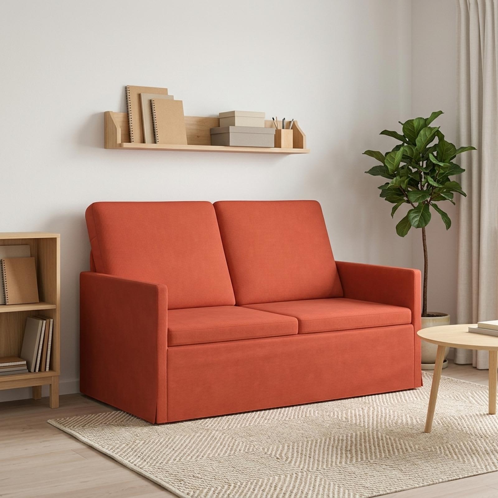 2-personers sofa rød orange 130 x 81 x 82 cm