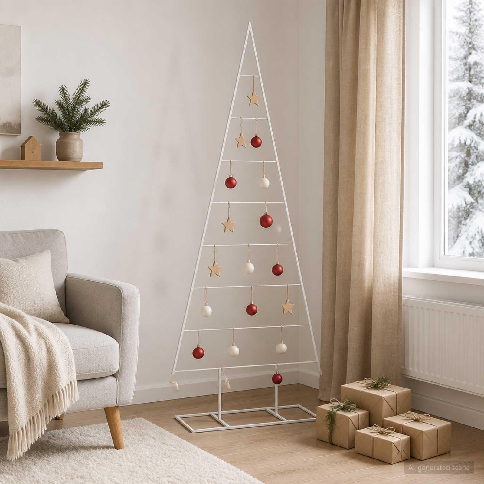 Juletræ i metal KUOPIO 150 cm - hvid