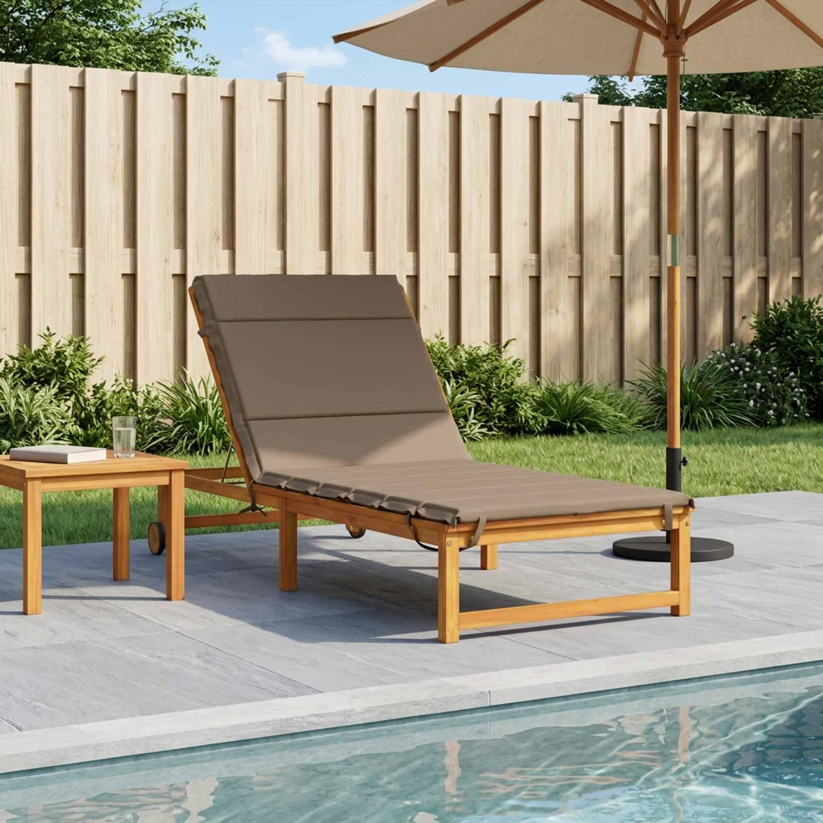vidaXL Solseng Pude GEMERT 100% polyester Gråbrun 200 x 70 x 3 cm