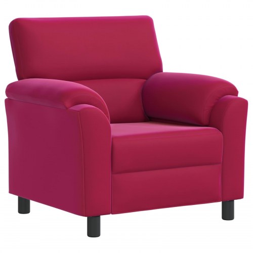 1-personers sofa i vinrød fløjl - 94 x 85 x 93 cm