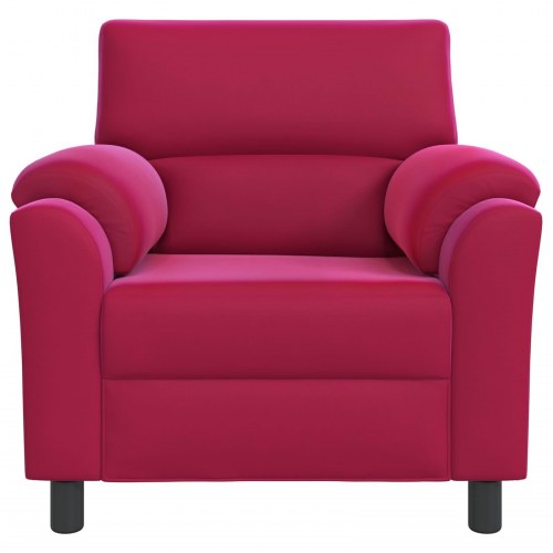 1-personers sofa i vinrød fløjl - 94 x 85 x 93 cm