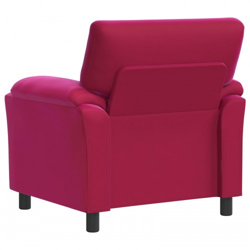 1-personers sofa i vinrød fløjl - 94 x 85 x 93 cm