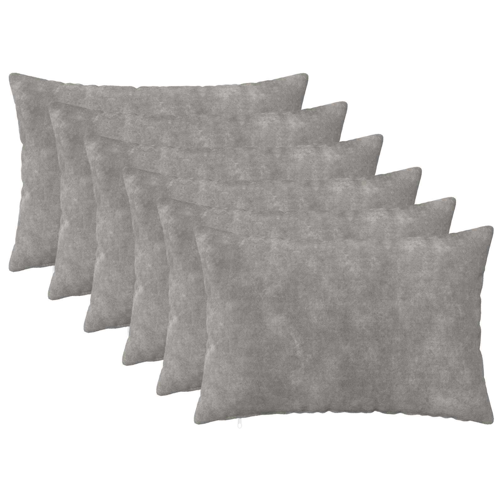 vidaXL Pudebetræk 6 stk. HEERLEN Lysegrå 50 x 80 cm Mikrofiber Fleece